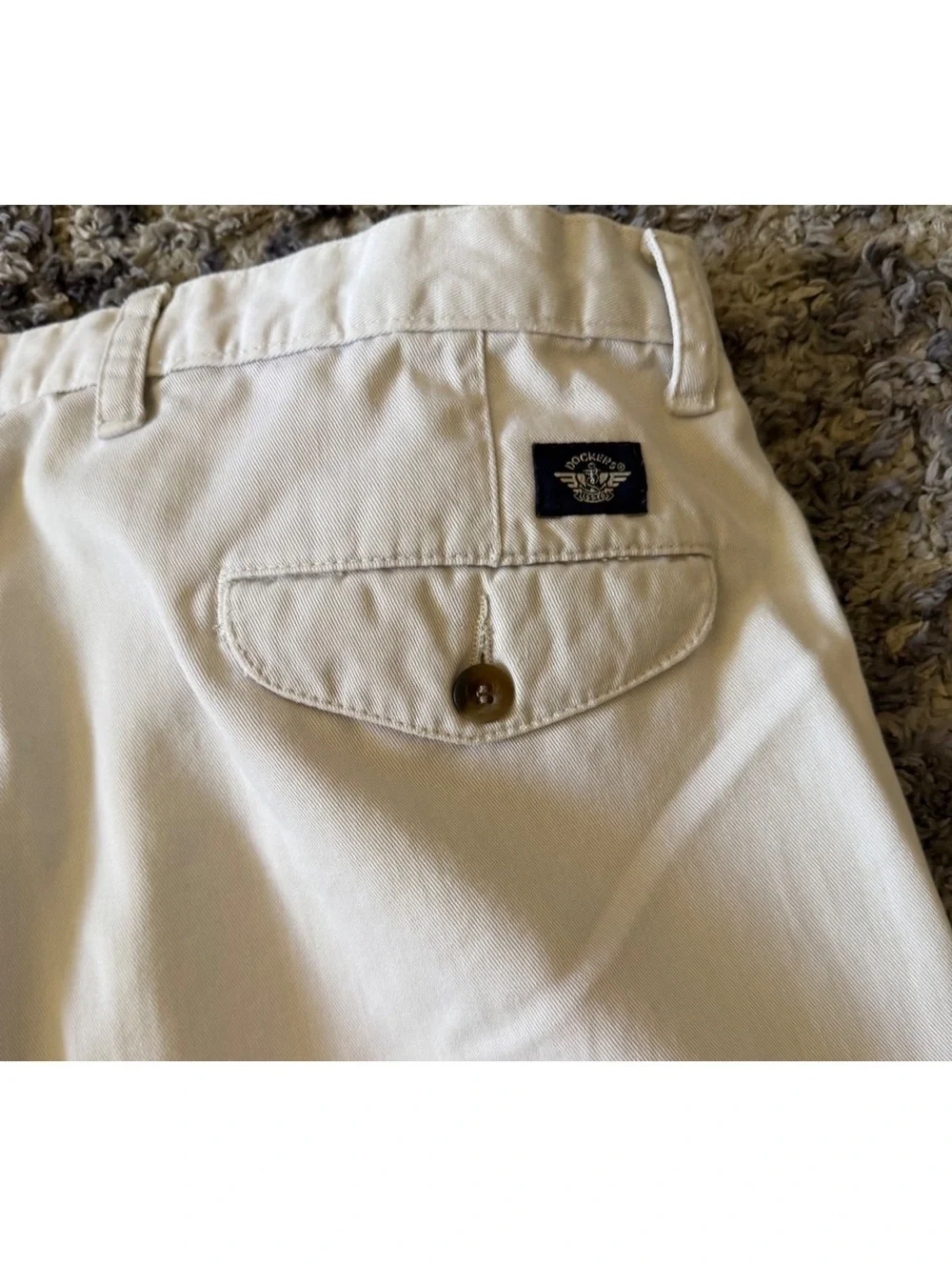 Dockers Men’s 38x32 White Khaki Pants Straight Leg Flat Front Casual Cotton